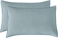 Vintage Washed Microfibre Sheet Set (Blue, Double)