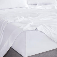 Vintage Washed Microfibre Sheet Set with 2 Pillowcases - White - Double