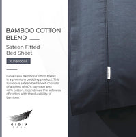 Bamboo Cotton Blend All Season Bedding Set - Charcoal - Queen Size