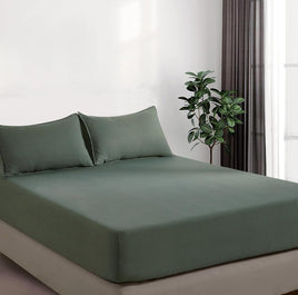 100% Vintage Washed Microfibre Fitted Sheet Set – Ultra Soft & Lightweight All-Season Fitted Sheet with 2 Pillowcases (Kha...