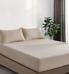 100% Vintage Washed Microfibre Fitted Sheet Set – Ultra Soft & Lightweight All-Season Fitted Sheet with 2 Pillowcases (Lin...