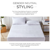 100% Ultra-Soft Cotton Quilted Anti-Microbial Mattress Cover Protector - White - Queen Size