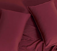 Vintage Washed Microfibre Quilt Cover Set (Burgundy, Queen)