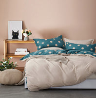 100% Cotton Reversible Quilt Cover Set - Hugo -  Queen Size