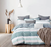100% Cotton Reversible Quilt Cover Set - Nathan -  Queen Size