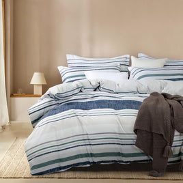Print Microfibre Quilt Cover Set - Ultra Soft with Zipper Closure (Otis, Queen Size)