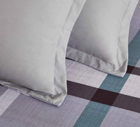 Print Microfibre Quilt Cover Set - Ultra Soft with Zipper Closure (Stanley, Queen Size)