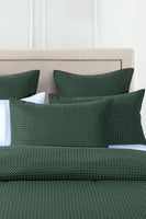 100% Premium Waffle Microfibre Quilt Cover Set (3Pcs) - Green - Queen