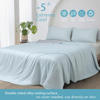 Ice Cooling Reversible Summer Comforter Blanket  (Blue and Grey, Queen/King)