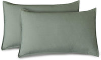 Vintage Washed Microfibre Sheet Set with 2 Pillowcases - Khaki Green - Queen