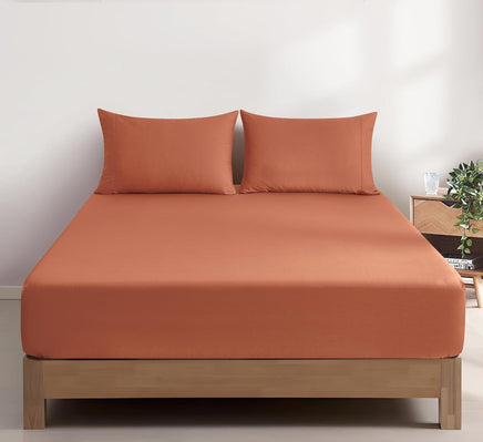 100% Vintage Washed Cotton Fitted Sheet Combo Set – 100% Natural Cotton, Ultra Soft & Breathable – Includes Fitted Sheet &...