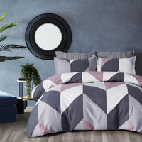 100% Cotton Reversible Quilt Cover Set - Dylan -  King Size