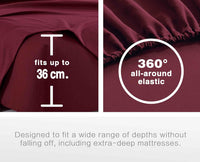 Vintage Washed Microfibre Sheet Set (Burgundy, King)