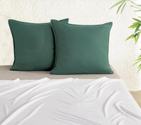 Bamboo Microfibre European Pillowcase x2 (one pair) - Green