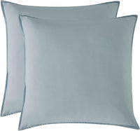 Twin Pack Vintage Washed Microfibre European Pillowcase (Blue, Square)