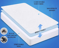 Luxurious Microfibre Terry Toweling Mattress Protector - King Single