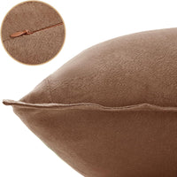 Linen Cushion Covers - 30% Linen 70% Cotton Blend, Soft & Breathable with Hidden Zipper Design - Cocoa Brown, 45cm x 45cm ...