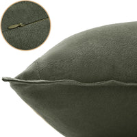 Linen Cushion Covers - 30% Linen 70% Cotton Blend, Soft & Breathable with Hidden Zipper Design - Khaki Green, 30cm x 50cm ...