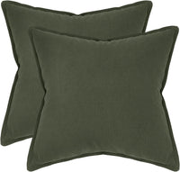 Linen Cushion Covers - 30% Linen 70% Cotton Blend, Soft & Breathable with Hidden Zipper Design - Khaki Green, 45cm x 45cm ...