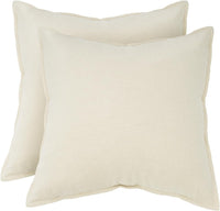 Linen Cushion Covers - 30% Linen 70% Cotton Blend, Soft & Breathable with Hidden Zipper Design - Linen, 45cm x 45cm (Twin ...