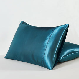 Satin Pillowcases - Silky Soft Polyester Satin - Teal, 48cm x 73cm (Twin Pack)