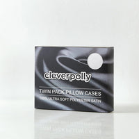Satin Pillowcases - Silky Soft Polyester Satin with Zipper Closure - White, 48cm x 73cm (Twin Pack)