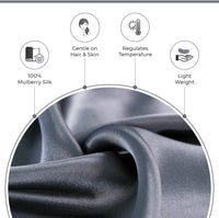 Luxury Pillowcase - 100% Pure Mulberry Silk on Both Sides - Charcoal