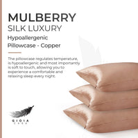 Luxury Pillowcase - 100% Pure Mulberry Silk on Both Sides - Copper