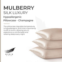 Luxury Pillowcase - 100% Pure Mulberry Silk on Both Sides - Champagne