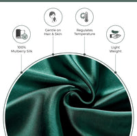 Luxury Pillowcase - 100% Pure Mulberry Silk on Both Sides - Emerald Green