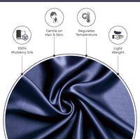 Luxury Pillowcase - 100% Pure Mulberry Silk on Both Sides - Navy