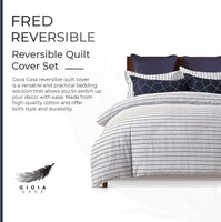 100% Cotton Fred Reversible Printed Quilt Cover Set - Super King Size