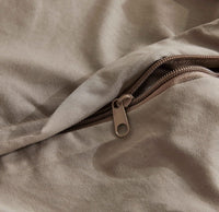 Vintage Washed Microfibre Quilt Cover Set (Truffle, Super King)
