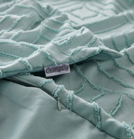 Tufted Ultra Soft Microfiber Quilt Cover Set - Super King - Sage Green
