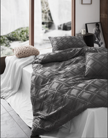Tufted Ultra Soft Microfiber Quilt Cover Set - Super King - Smoke
