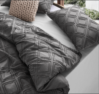 Tufted ultra soft microfiber quilt cover set-super king smoke