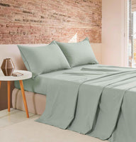 Vintage Washed Microfibre Sheet Set (Sage, Super King)