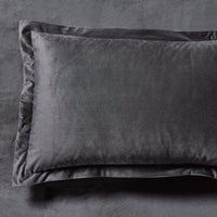 Set of 2 Super Soft Corduroy Velvet Standard Pillowcase - Charcoal