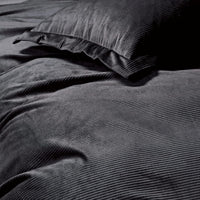 Set of 2 Super Soft Corduroy Velvet Standard Pillowcase - Charcoal