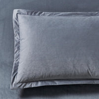 Set of 2 Super Soft Corduroy Velvet Standard Pillowcase - Steel