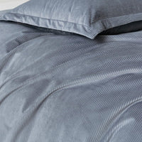 Set of 2 Super Soft Corduroy Velvet Standard Pillowcase - Steel