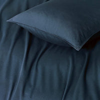 Vintage Washed 100% Cotton Standard Pillowcase - Luxurious Standard Pillow Cover - Dark Indigo - 2 Pcs