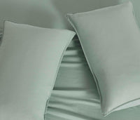 Twin Pack Vintage Washed Microfibre Standard Pillowcase (Sage, Standard)