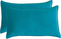 Twin Pack Vintage Washed Microfibre Standard Pillowcase (Teal, Standard)