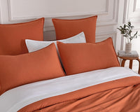 Vintage Washed Microfibre Standard Pillowcases - Set of 2 Luxurious Standard Pillow Covers - Terracotta