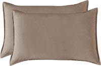 Twin Pack Vintage Washed Microfibre Standard Pillowcase (Truffle, Standard)