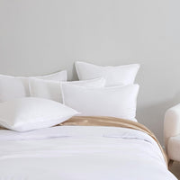 Vintage Washed Microfibre Standard Pillowcases - Set of 2 Luxurious Standard Pillow Covers - White