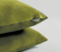 Twin-Pack Velvet Cushion Covers - Soft Microfibre Cushion Covers with Hidden Zipper (Green, 30cm*50cm)