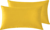 Twin-Pack Velvet Cushion Covers - Soft Microfibre Cushion Covers with Hidden Zipper (Yellow, 30cm*50cm)