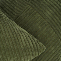 Corduroy Cushion Covers - Soft Velvet Fabric with Windmill-Inspired Pattern and Hidden Zipper Design - Olive Green, 45cm x...